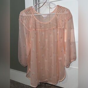 Lauren Conrad sheer pink blouse